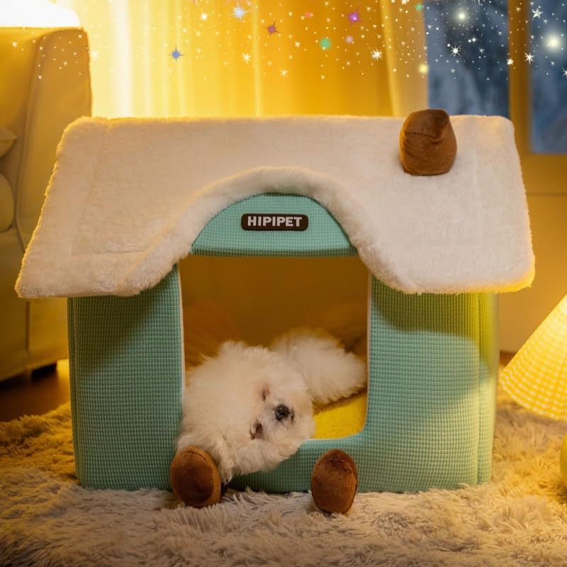 Plaid Cat Bed Cave with Removable Cushion A466234
