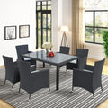 Outdoor PE Rattan Wicker Dining Set of 7 with 6 Chairs L137604
