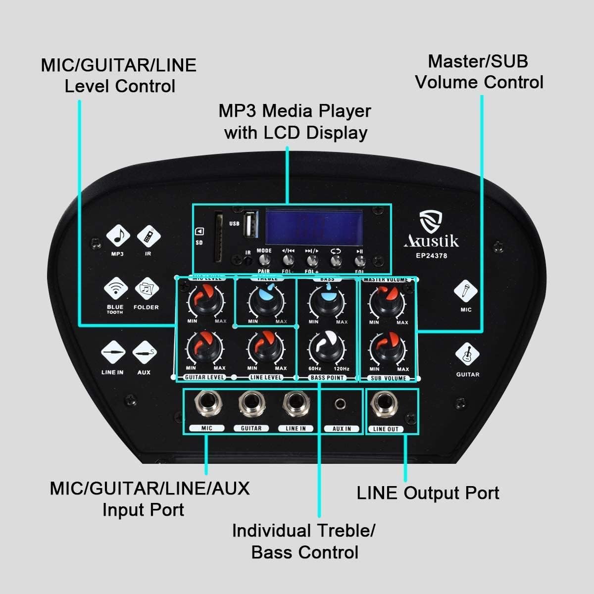 Portable Line Array Column Speaker with 8 Inch Subwoofer X2857