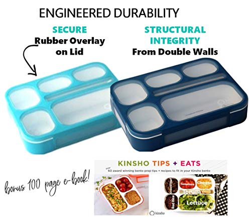 6 Compartment Bento Box Lunchbox Snack Containers, Set of 3, Pink Purple Orange M5053