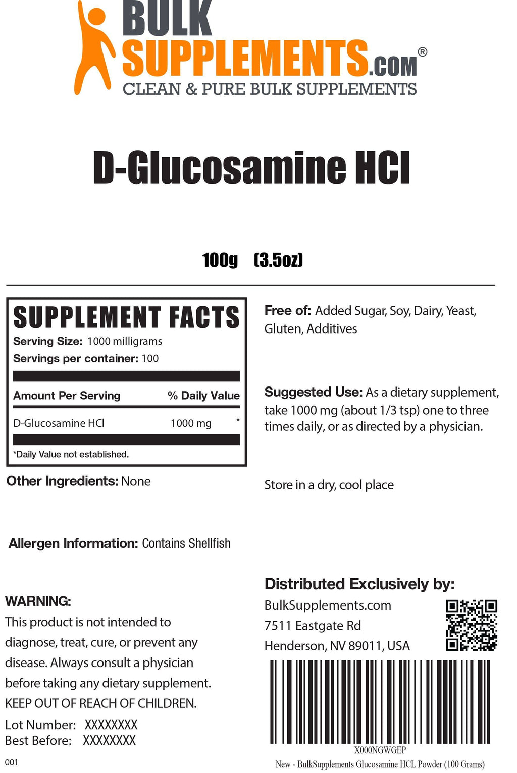Pure Glucosamine HCL Powder H9365