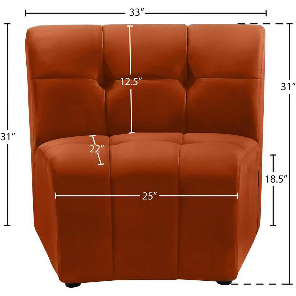 Cognac Velvet Upholstered Modular Chair S86466