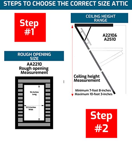 Aluminum Attic Ladder, 375 Pound Load Capacity, 22-1/2 x 54" Z7429