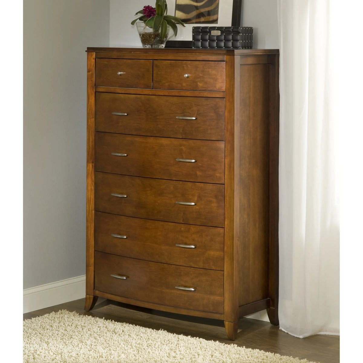 Cinnamon Brown 7 Drawer Wooden Chest K923