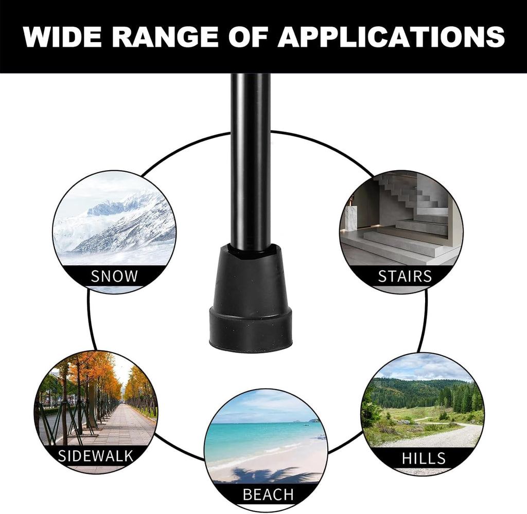 5-Level Height Adjustable Folding Plastic T-Handle Walking Cane I75892