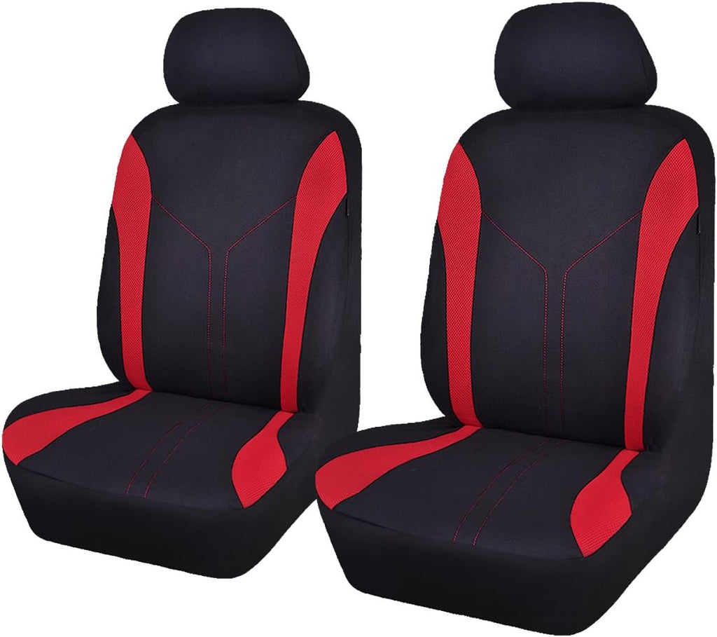 Black Pink Polyester Car Seat Covers N343174