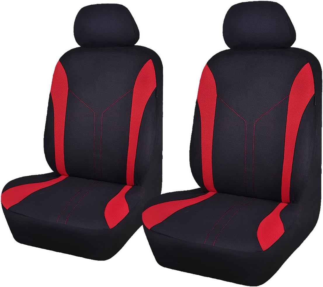 Black Pink Polyester Car Seat Covers N343174
