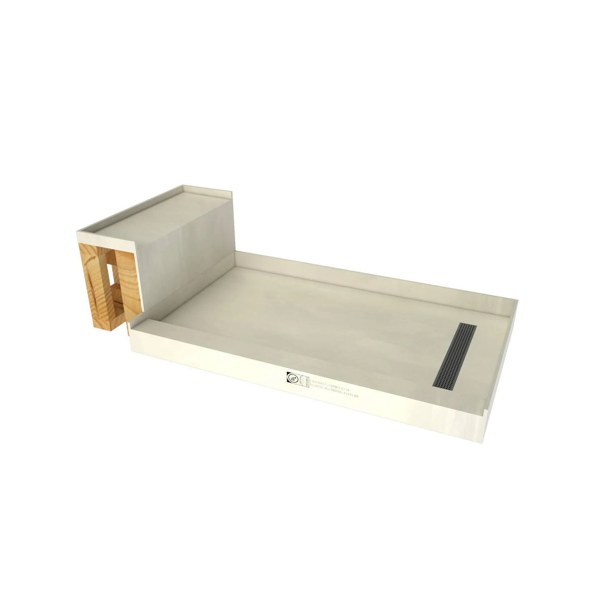 Brushed Ni Rectangular Shower Base with Right Drain Y988106