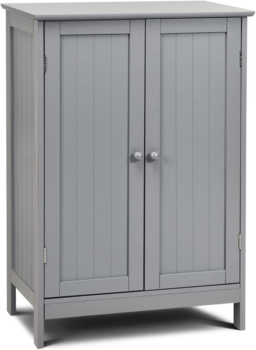 Brown Wooden Floor Storage Cabinet 23.5x14x34 inches U3878
