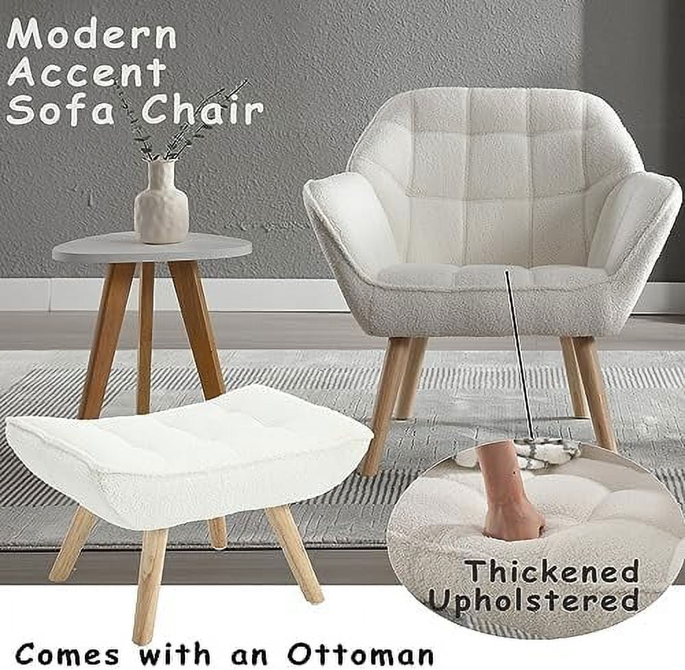 Sherpa Accent Chair with Ottoman I8162