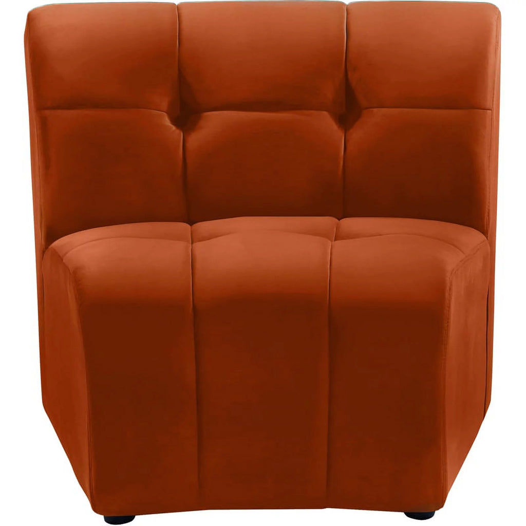Cognac Velvet Upholstered Modular Chair S86466