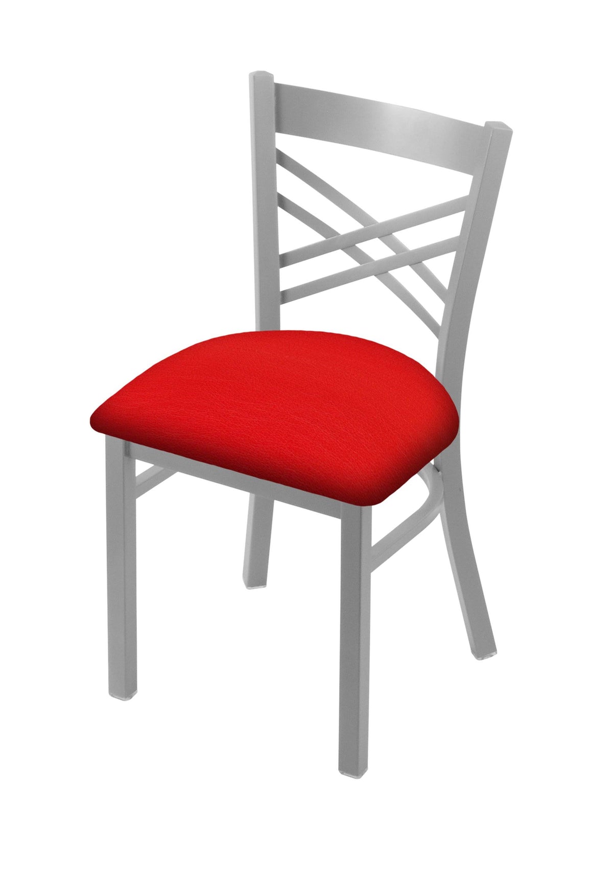 18x22 Chair with Anodized Nickel Finish, Dark Blue Seat Y2671