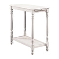 White Wooden Side Table with Open Shelf T19611