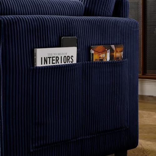 Beige Corduroy 3 Seater Sofa W17794