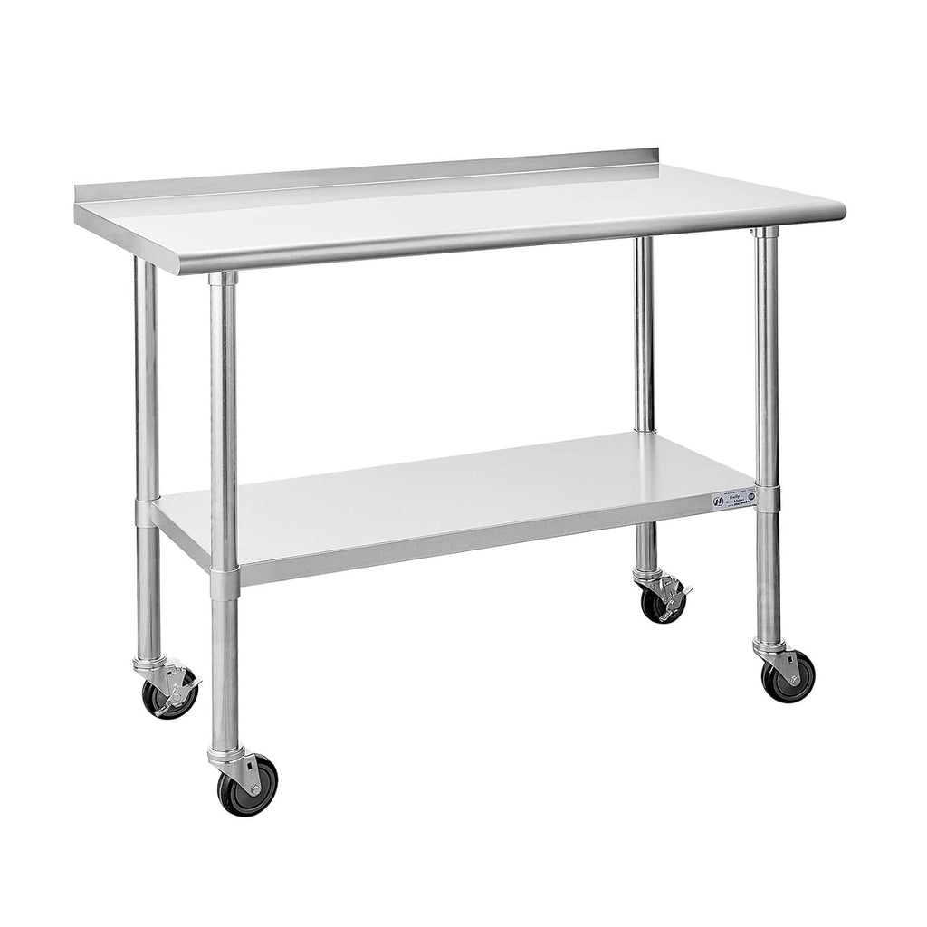 Stainless Steel Table 24 x 48 Inches with Caster Wheels S857510