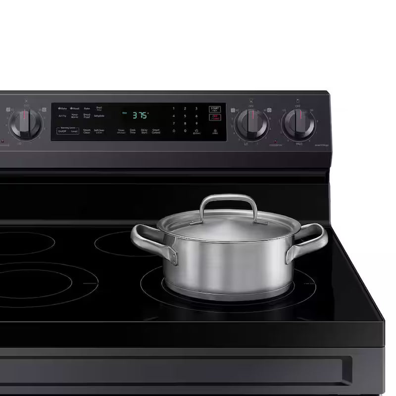 6.3 cu. ft. Wi-Fi Convection Electric Range with AirFry in Black Stainless Steel B58271
