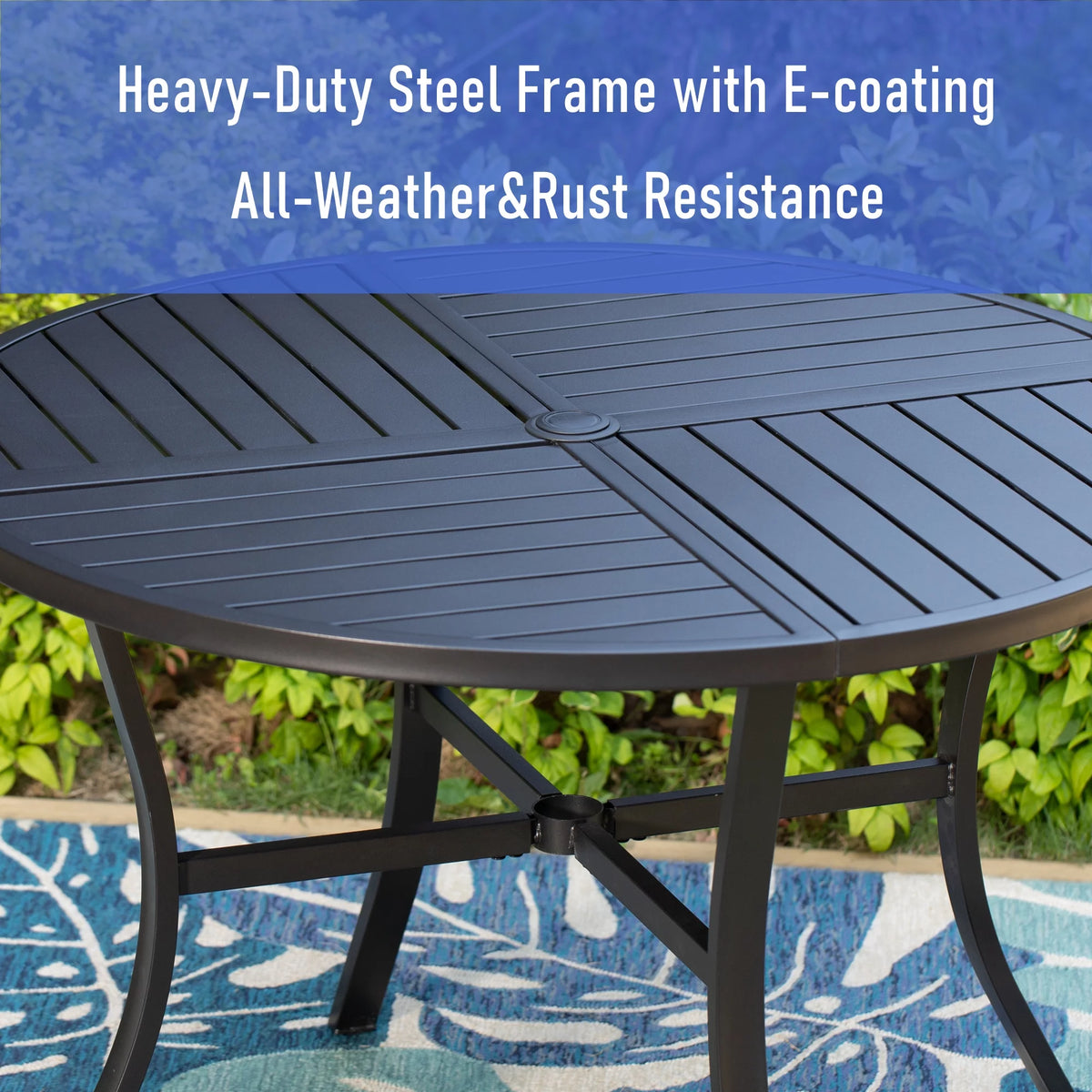 5-Piece Outdoor Patio Dining Set with Swivel Chairs & Round Table J3098