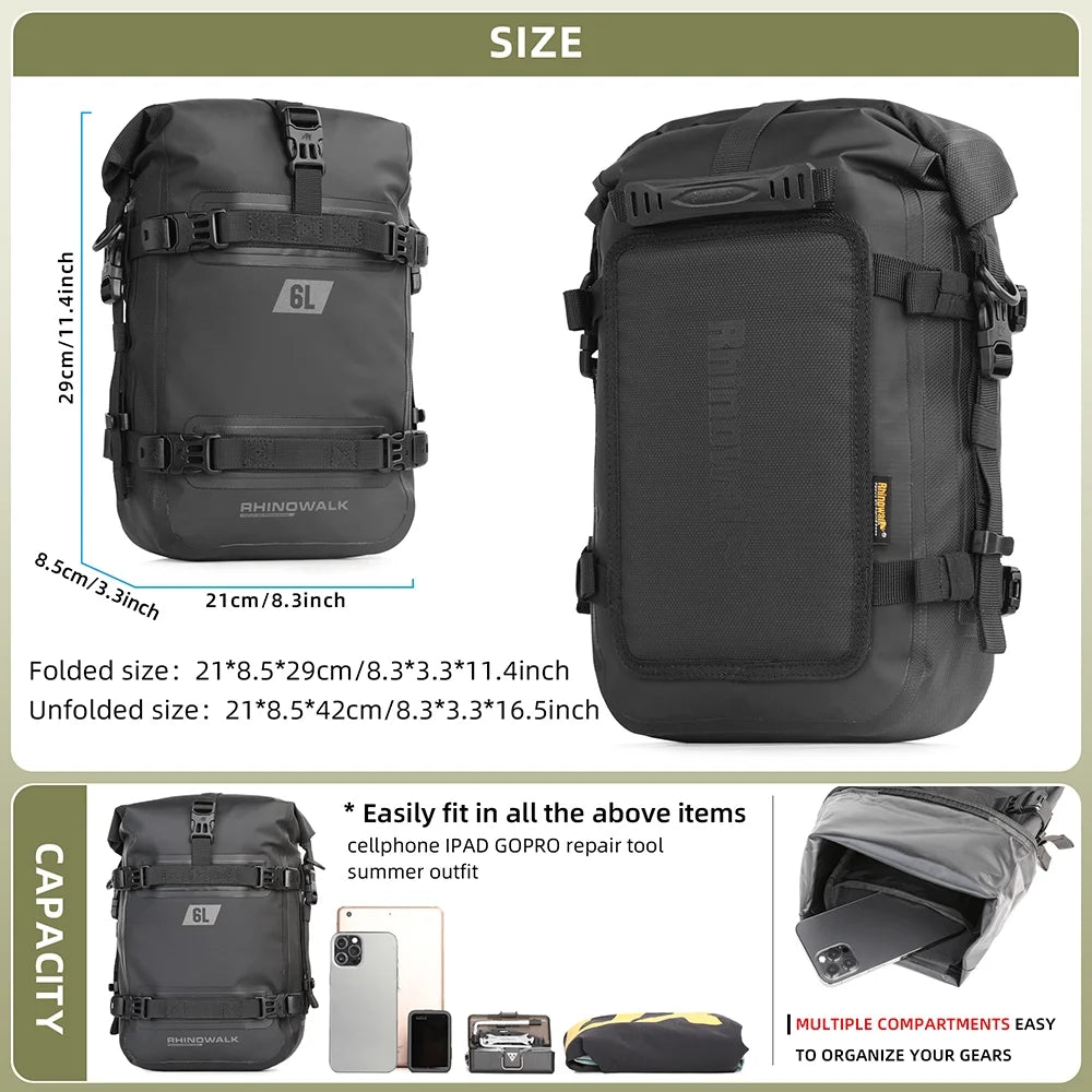 6L Waterproof Motorcycle Crash Bar Bag I39548