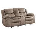 Brown Microfiber Reclining Loveseat U82001
