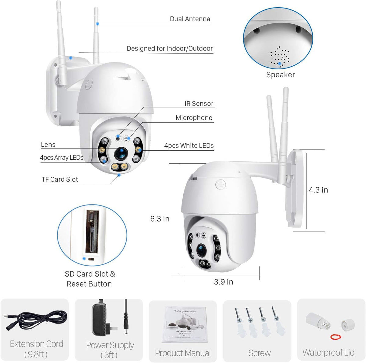 1080P WiFi Outdoor Security Camera W404