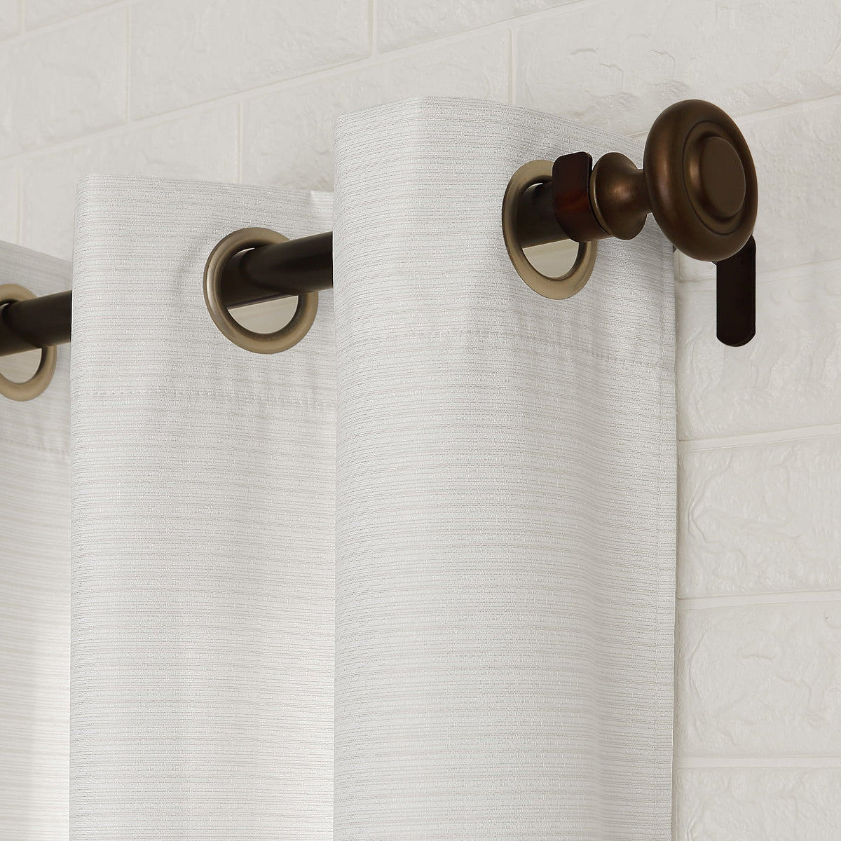 2-pack Textured Thermal Insulated Grommet Curtain Panel Pair, 40"x84", Pearl White E5172