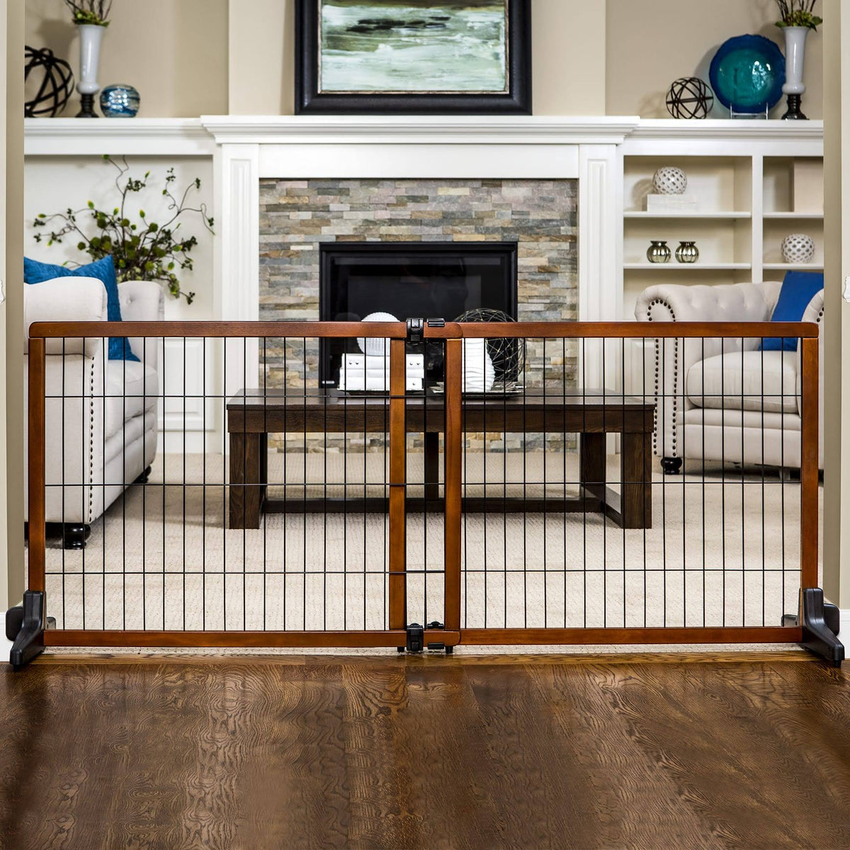 Freestanding Pet Gate, Brown/Black H2659
