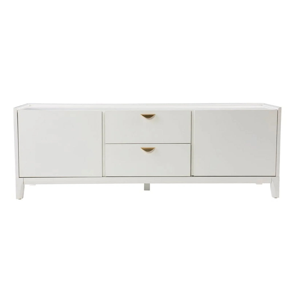 White Engineered Wood Storage Media Cabinet L405808