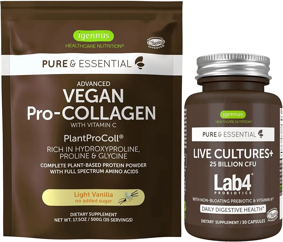 Probiotics + Vegan Vanilla Collagen Protein Powder Bundle N4736