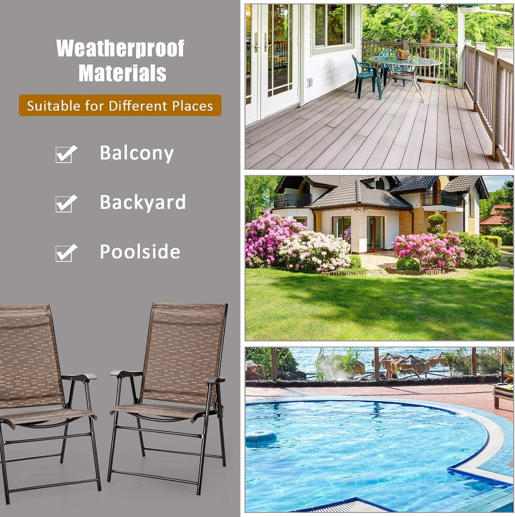 2-Pack Patio Dining Chairs with Armrest B58366