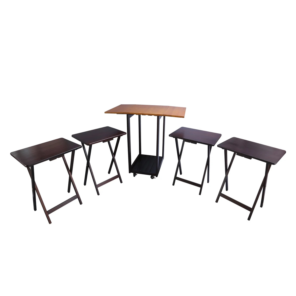 Solid Wood 5-Piece Snack Table Set W3384