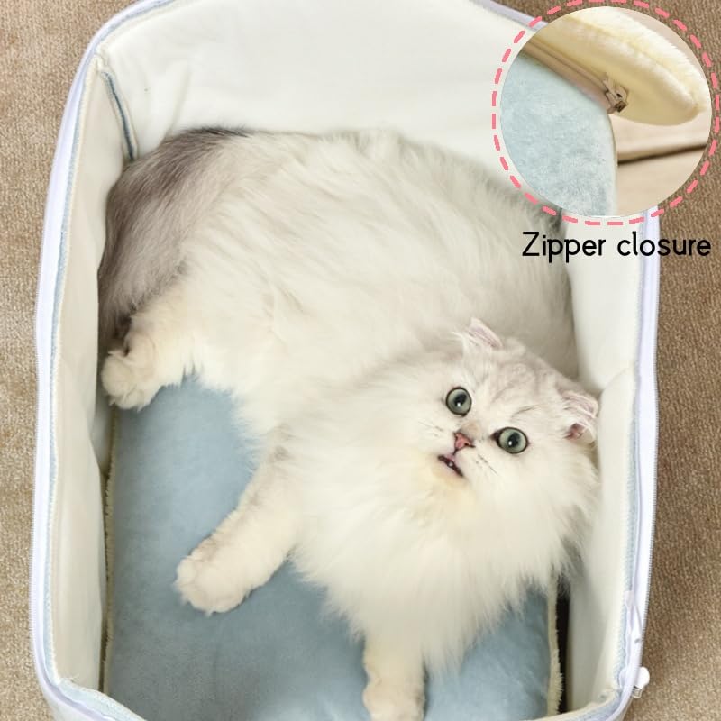 Plaid Cat Bed Cave with Removable Cushion A466234