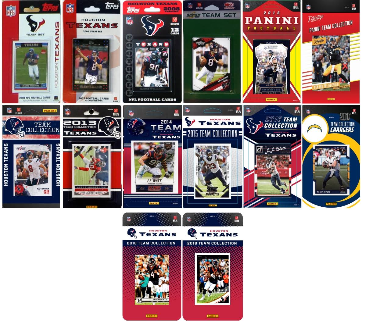 Houston Texans 14 Different Licensed Trading Card Team Sets H483