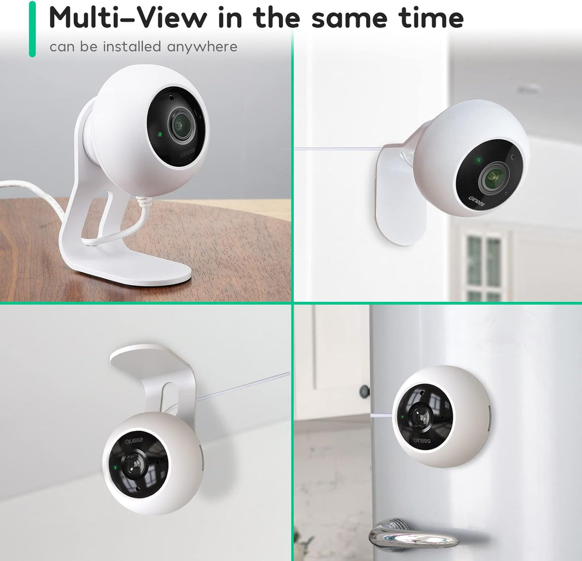 2K WiFi Security Camera with 2-Way Audio, Night Vision, Pack of 2 U1427