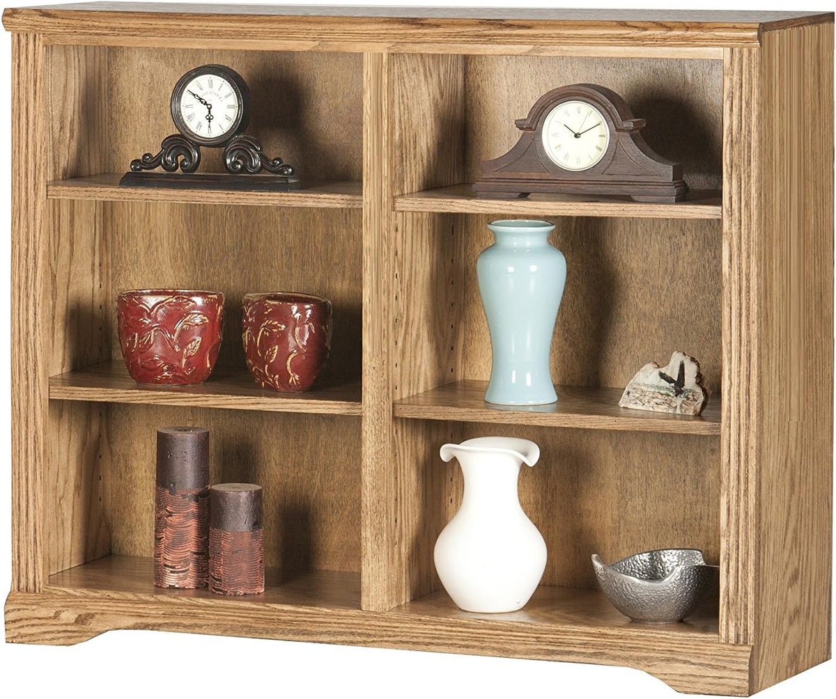 Cherry Finish Double Wide Bookcase L193