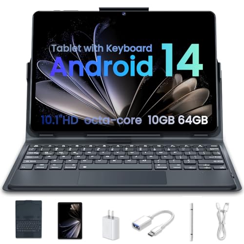 Gray 10.1 inch Android 14 Tablet 64GB+10GB Octa-Core WiFi G116432