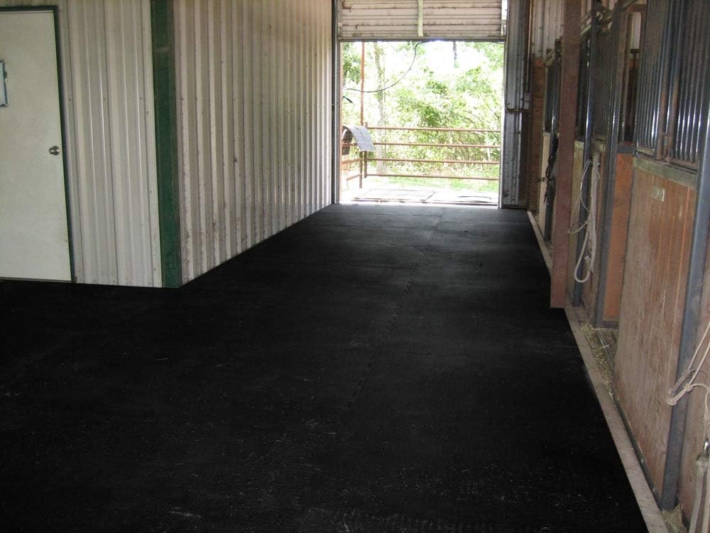 Heavy Duty Rubber Stall Mat 1/2 Thick 3' x 4' Solid Black L2883