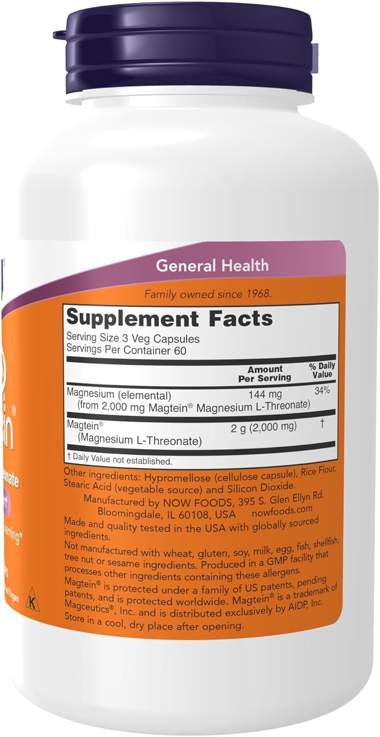 180 Veg Capsules Magnesium L-Threonate K316