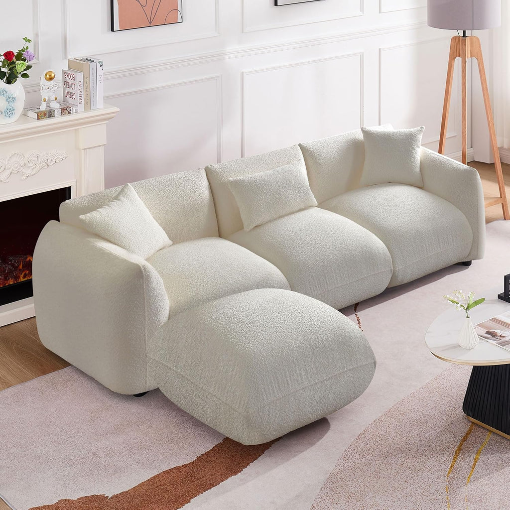 Beige Sectional Sofa with Moveable Ottoman N76054