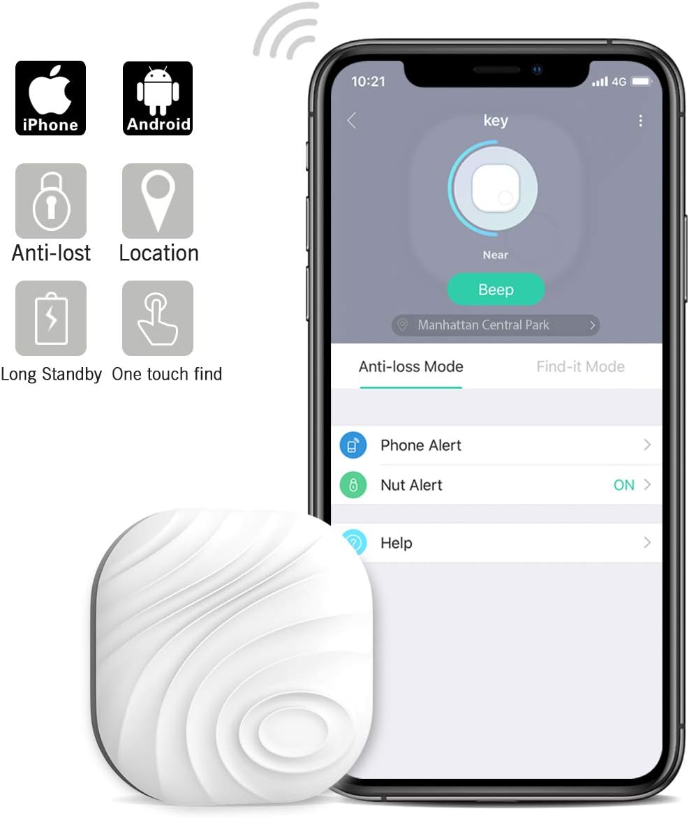 Key Finder Locator Pack of 4 Bluetooth Item Tracker S7703