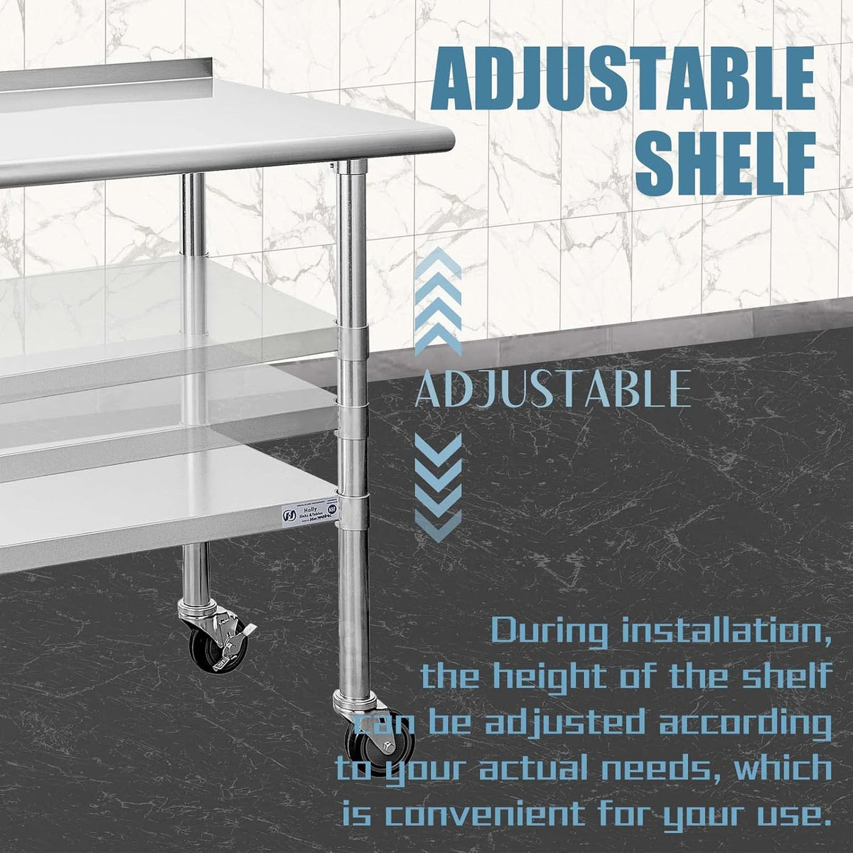 Stainless Steel Table 24 x 48 Inches with Caster Wheels S857510