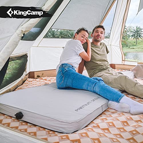 Double Self Inflating Sleeping Pad, Camping Foam Air Mattress, 79.1'' x 50.3'' x 3.0, Grey H356084