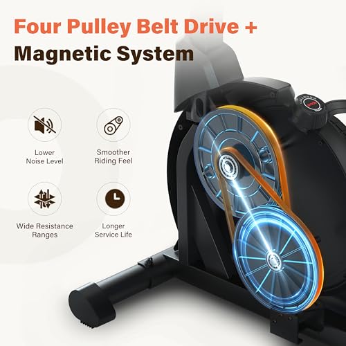 Magnetic Recumbent Exercise Bike with LCD Monitor and Large Seat Cushion T9878