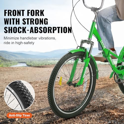 24-Inch Carbon Steel Folding Tricycle with Basket U4200
