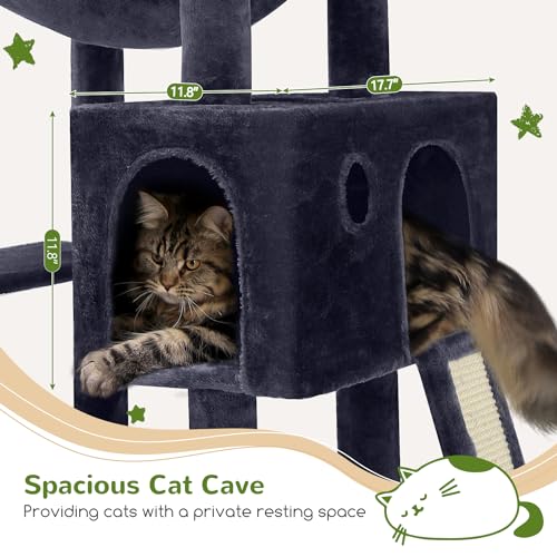 Light Grey 70 inch Cat Tree with Scratching Post D605176