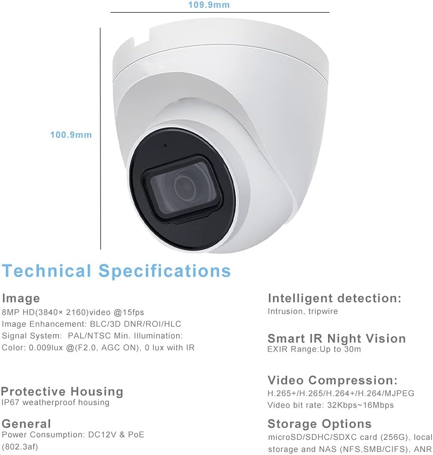 8MP Starlight IR Eyeball Network Camera A1684