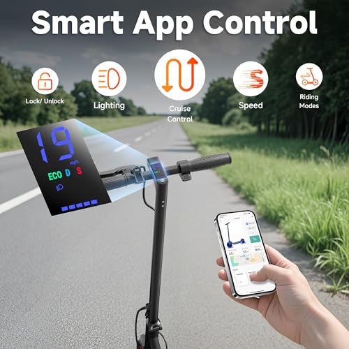 Electric Scooter with Seat, 19MPH, 21-Mile Range, 350W Motor, 8.5" Solid Tires, Dual Brake System, Folding E-Scooter K6793