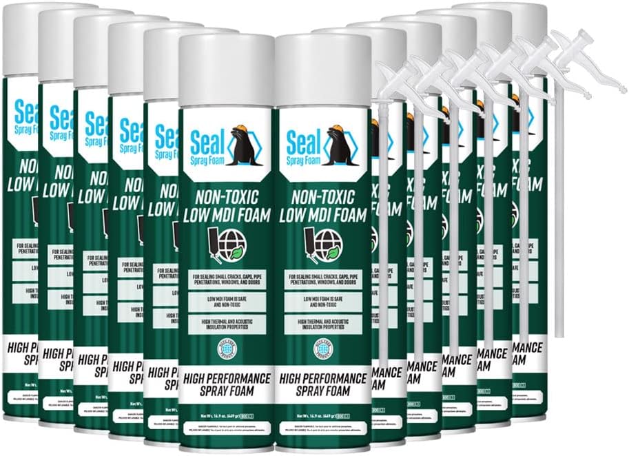 Non-Toxic Low MDI Straw Foam Case of 12 16.9oz Cans Y85735