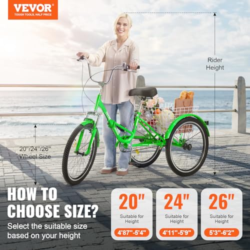 24-Inch Carbon Steel Folding Tricycle with Basket U4200