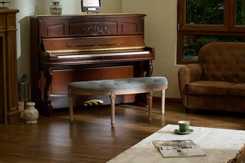 Beige Upholstered Tufted Window Bench H5976