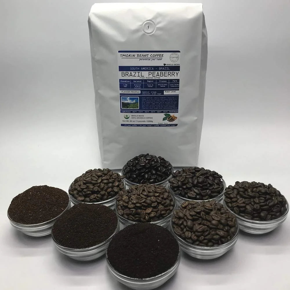 Brazil Peaberry Roasted Coffee Whole Bean P4675